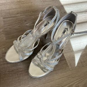 Women’s Silver Strappy Heels